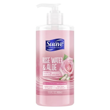 Suave Essentials Liquid Hand Soap, Rose Water & Aloe, Floral, 13.5 fl oz