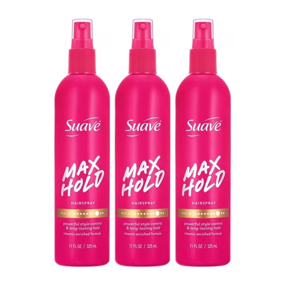 Suave Hairspray Max Hold 11 Ounce Pump (325ml) (Pack of 3)