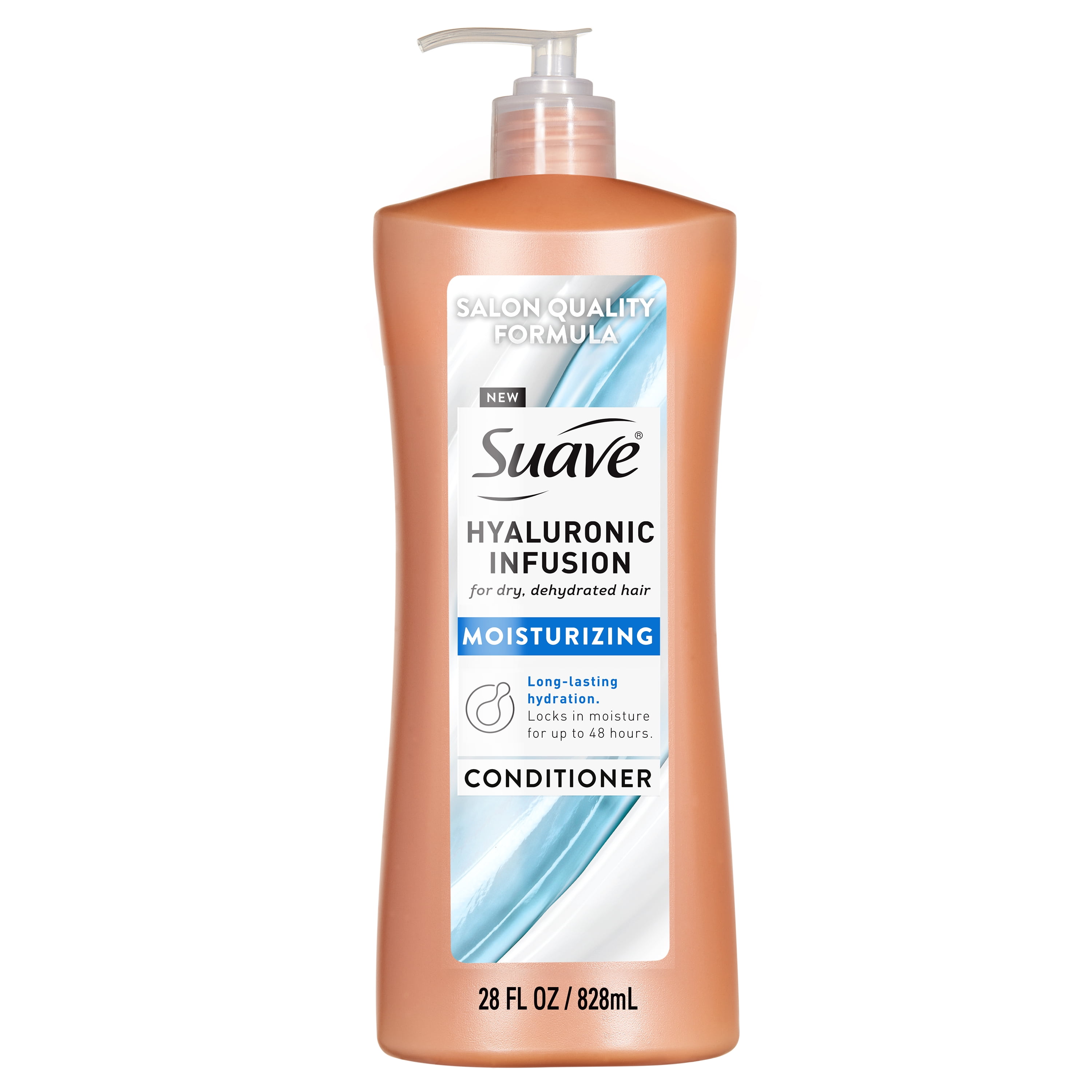 Suave Suave Hyaluronic Infusion Moisturizing Conditioner with Pump for Dry Dehydrated Hair, 28 oz