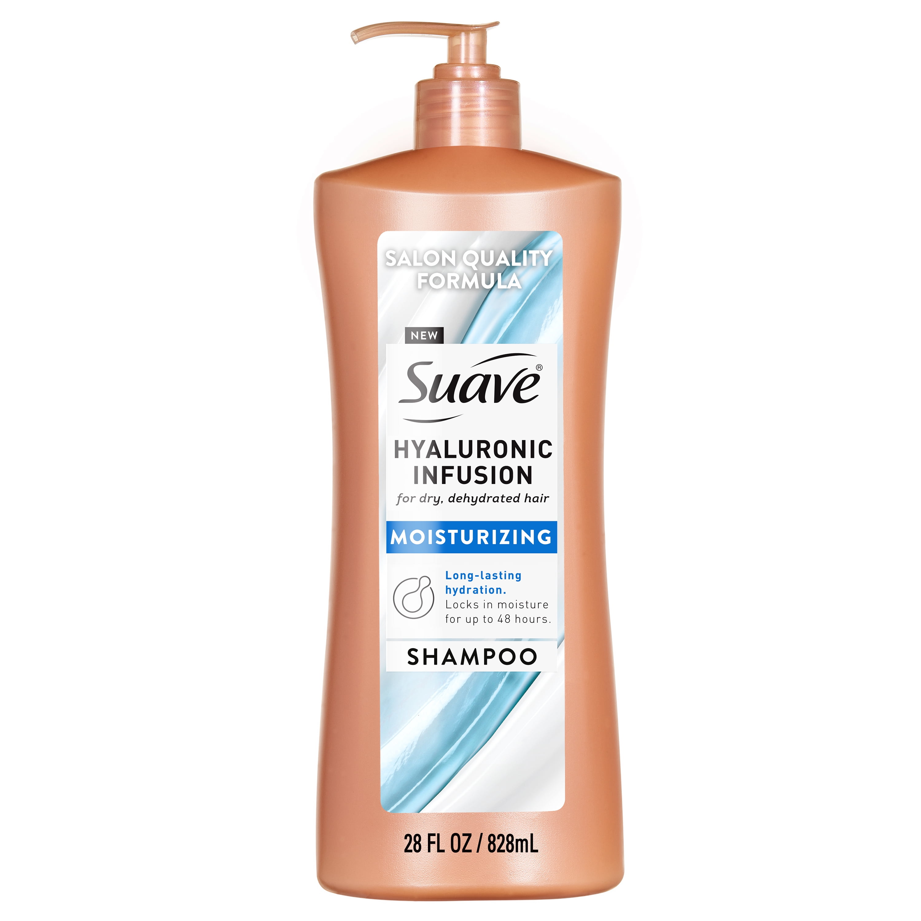 Suave Hyaluronic Infusion Moisturizing Shampoo, Hydrates Dry Hair with Hyaluronic Acid, 28 fl oz