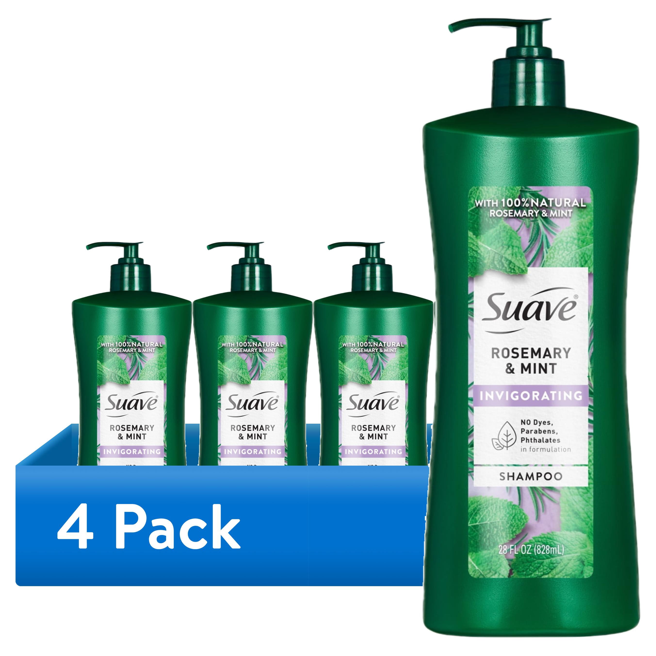 (4 pack) Suave Invigorating Shampoo With 100% Natural Rosemary & Mint, 28 FL OZ