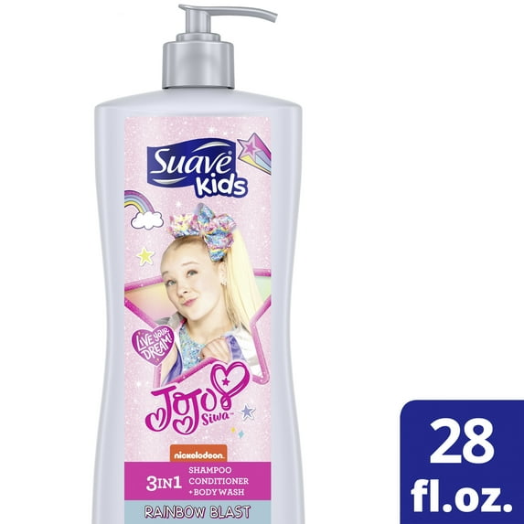 Suave Jojo Siwa 3-in-1 Shampoo Conditioner & Body Wash, Tear-Free 28 oz