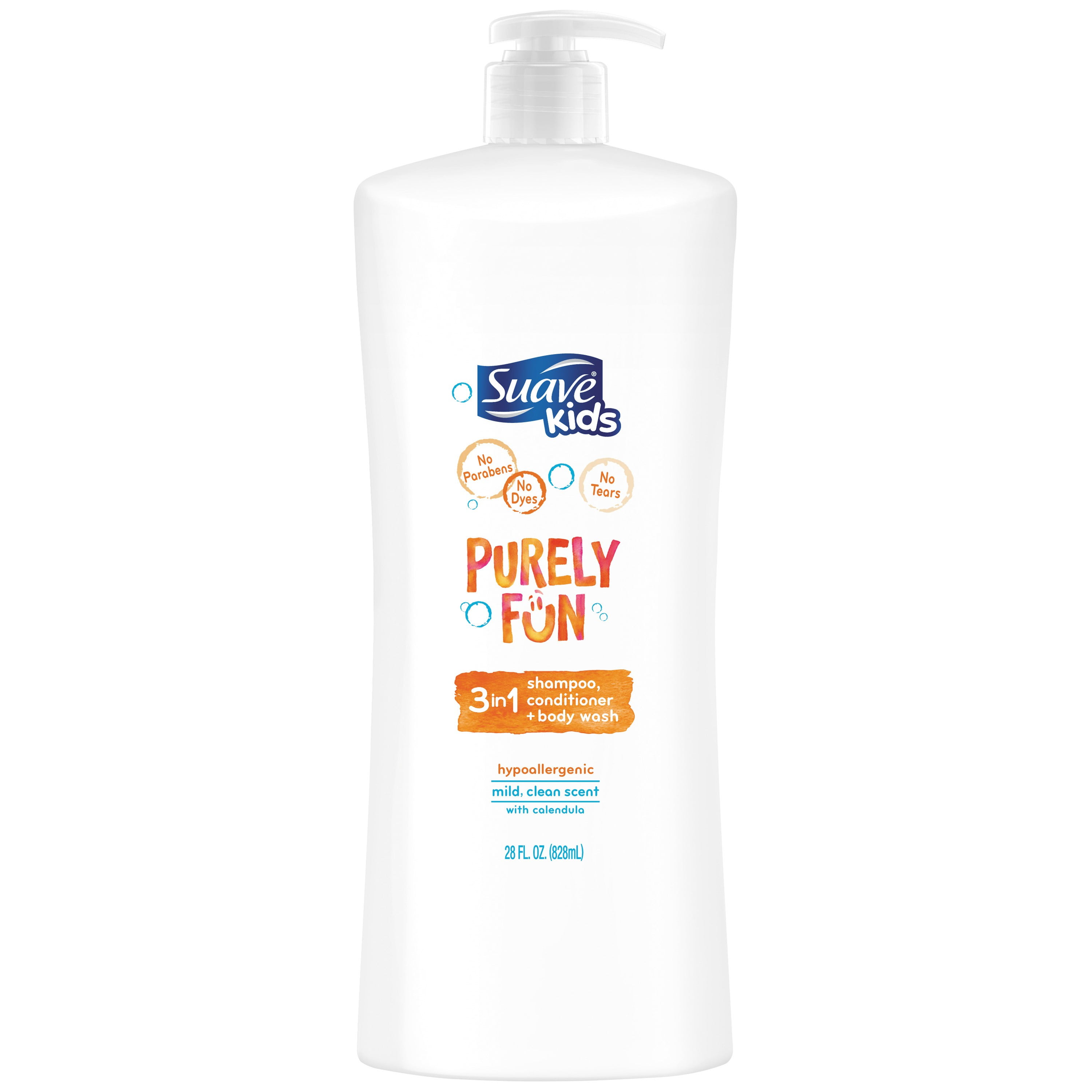 Suave Kids 3-in-1 Shampoo Conditioner & Body Wash, Purely Fun, 28 oz