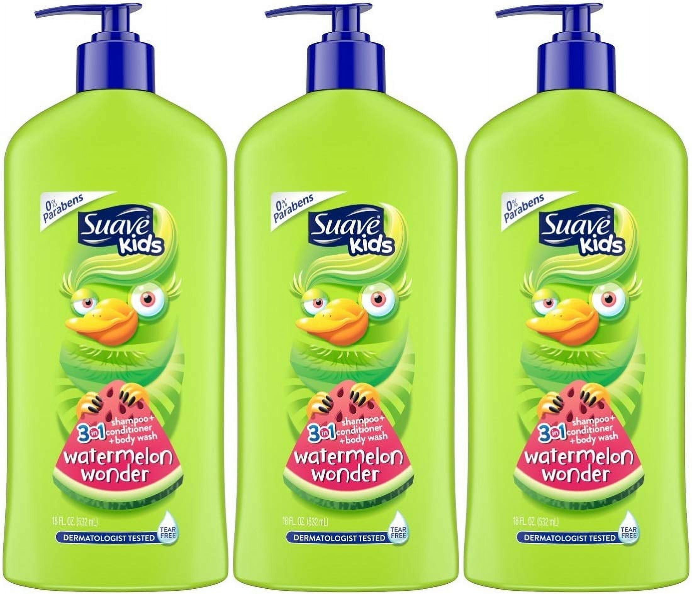 Suave Kids 3in1 Shampoo Conditioner & Body Wash Wacky Melon (Pack of