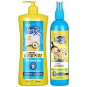 Suave Kids Minions 3-in-1 Shampoo Conditioner & Body Wash, Hair Detangler Spray & Slime Body Wash Set