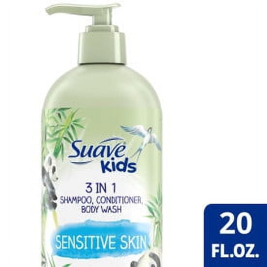 Suave Kids Natural 3 in 1 Shampoo, Conditioner, Body Wash for Sensitive
