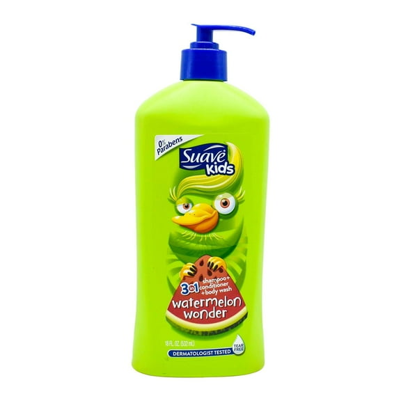 Suave Kids Watermelon Wonder 3-in-1 Shampoo, Conditioner, Body Wash, 18 oz, 2 Pack