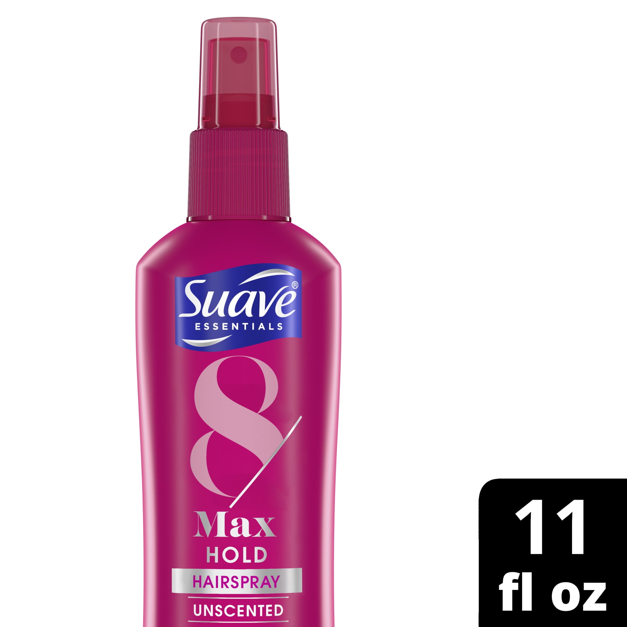 Suave Max Hold Hairspray, Non Aerosol, Long Lasting Hold & Control, Unscented, 11 oz