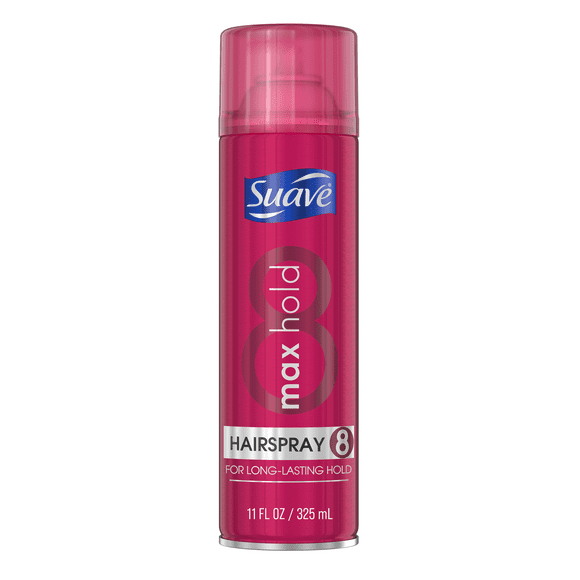 Suave Max Hold 8 Aerosol Hairspray For Women, Strong Hold For All Hair Types, 11 OZ