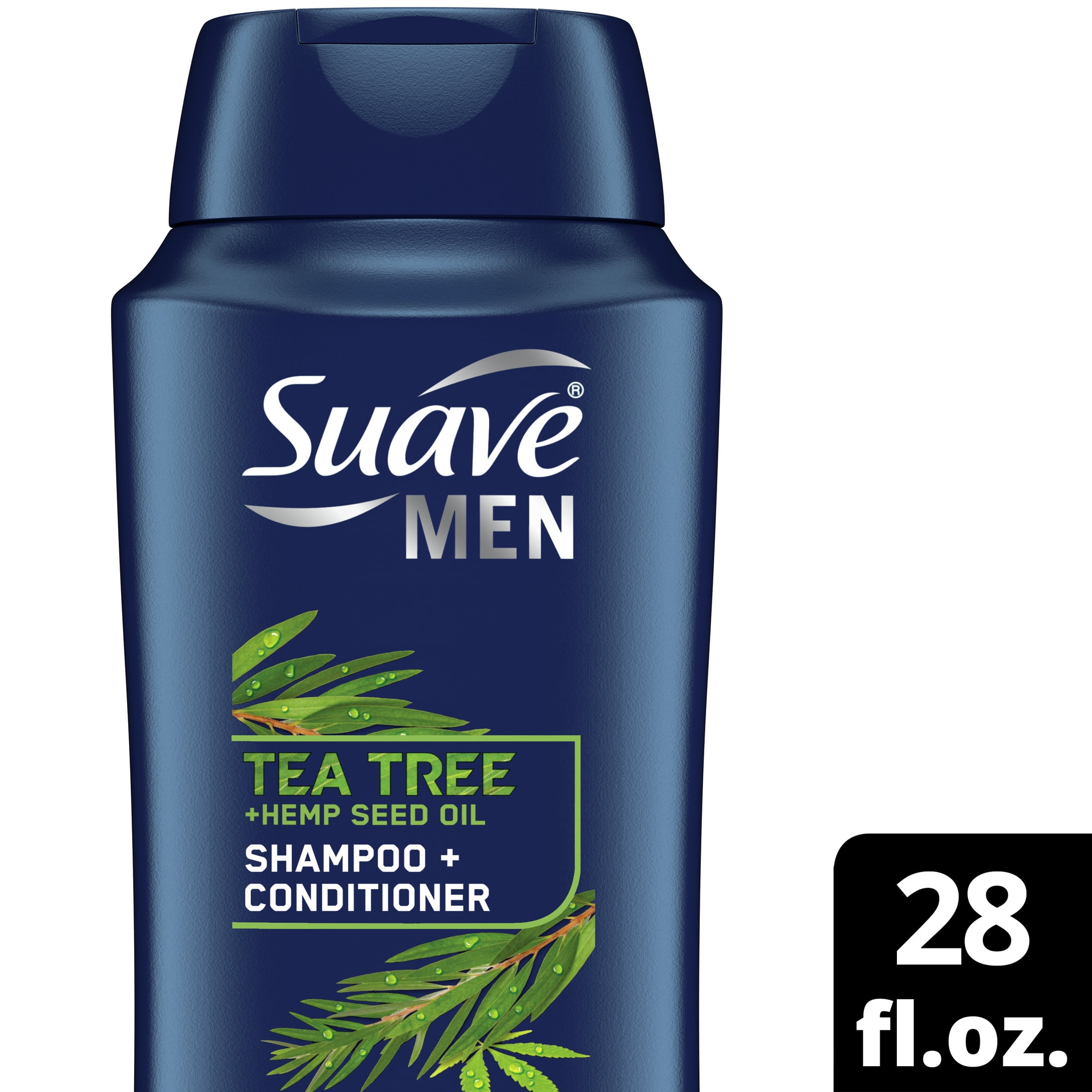Suave Men 2in1 Shampoo and Conditioner, Tea Tree & Hemp Seed, 28 fl