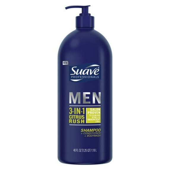 Suave Men 3 in 1 Shampoo Conditioner Bodywash Citrus Rush 40 oz - 2 Pack