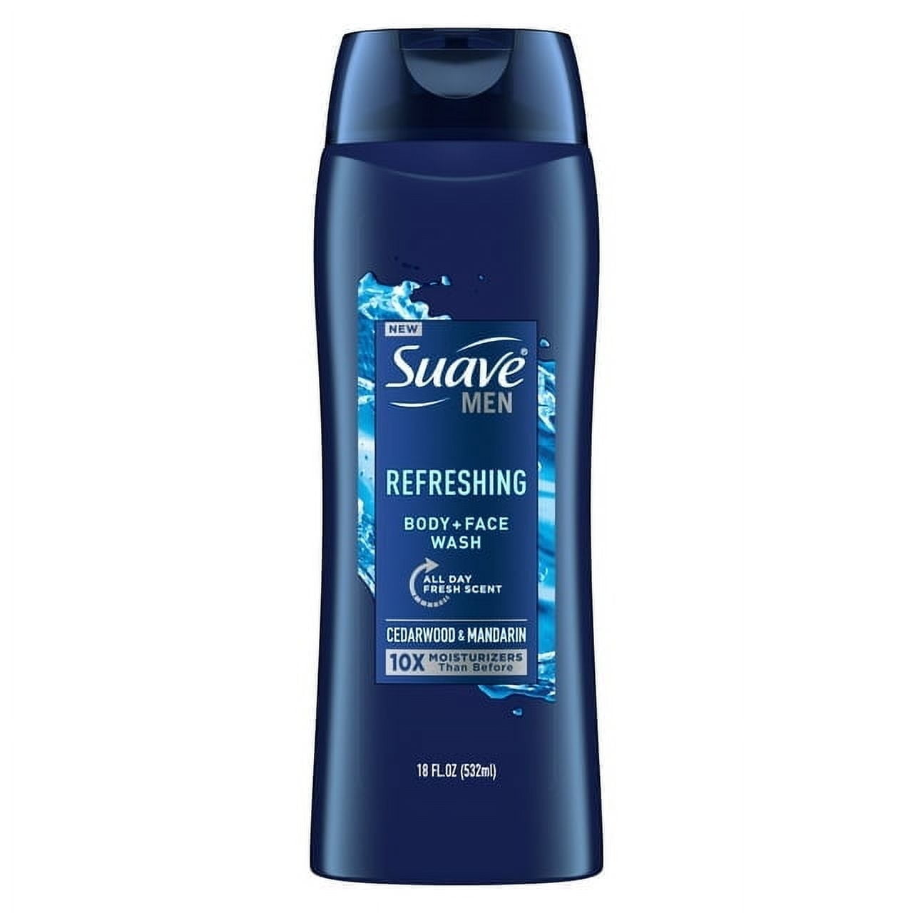 Suave Men Body & Face Wash, Cedarwood and Mandarin, Refreshing, All Skin Types 18 fl oz (2 Pack)