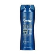 Suave Men Charcoal 3-in-1 Shampoo Conditioner & Body Wash, Charcoal & Ginger, 12.6 oz