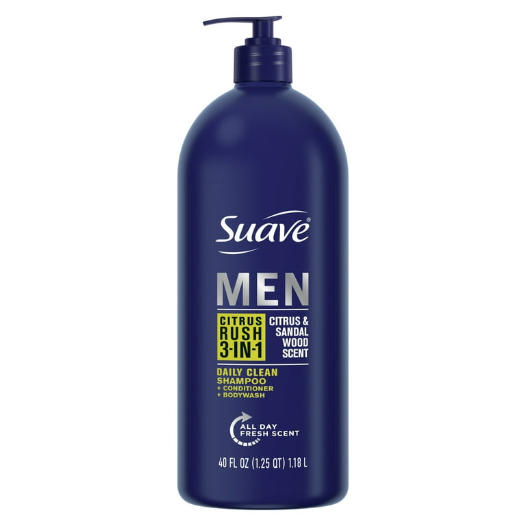 Suave Men Citrus Rush 3 in 1 Shampoo Conditioner Body Wash