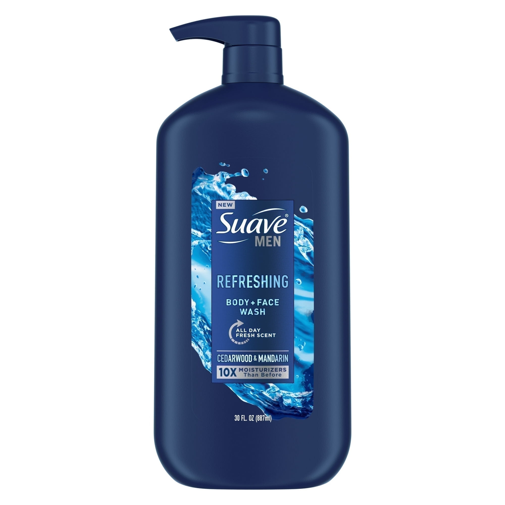 Suave Men Face & Body Wash, Refreshing, 30 oz (4 Pack)