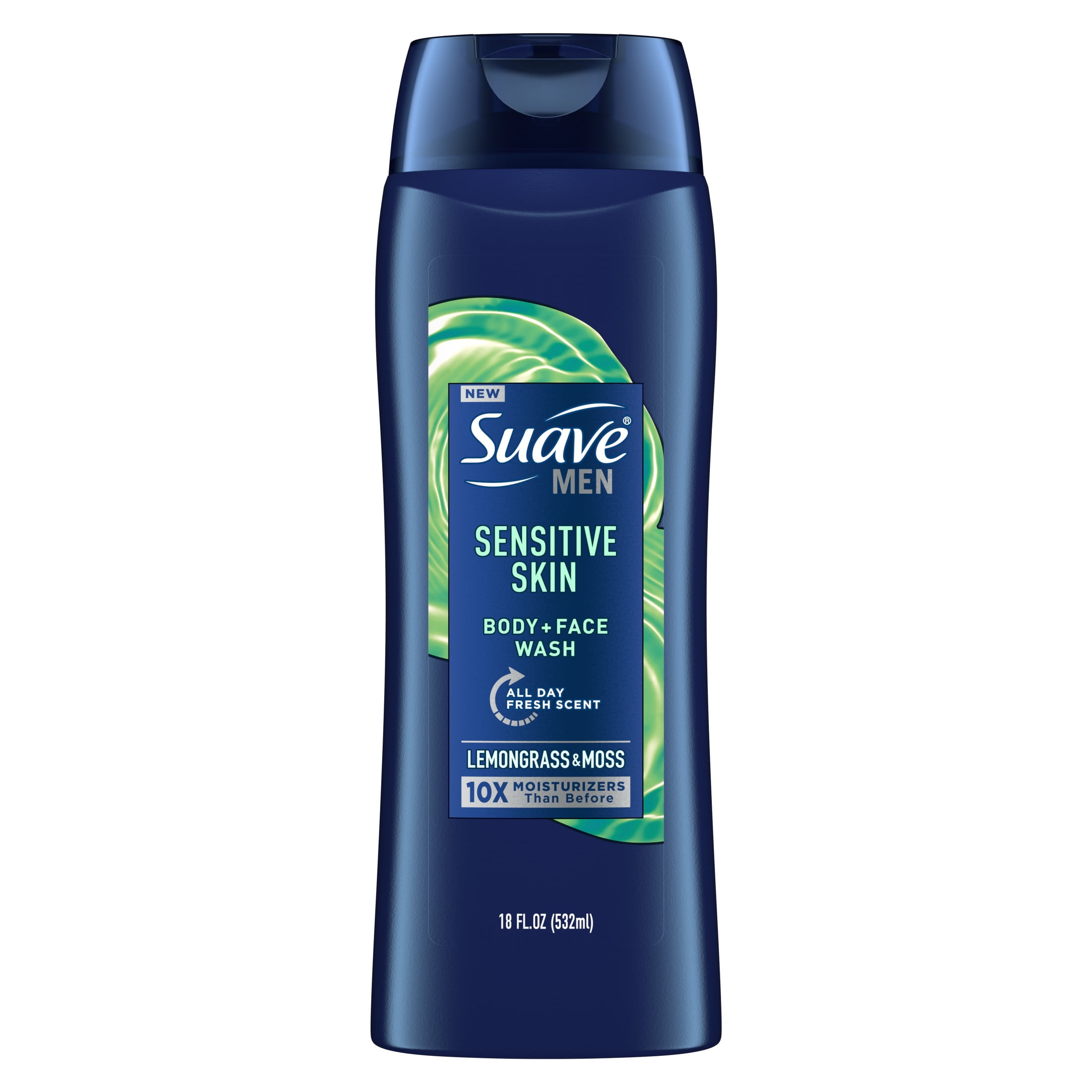 Suave Men Face & Body Wash, Sensitive Skin, Fresh 18 oz