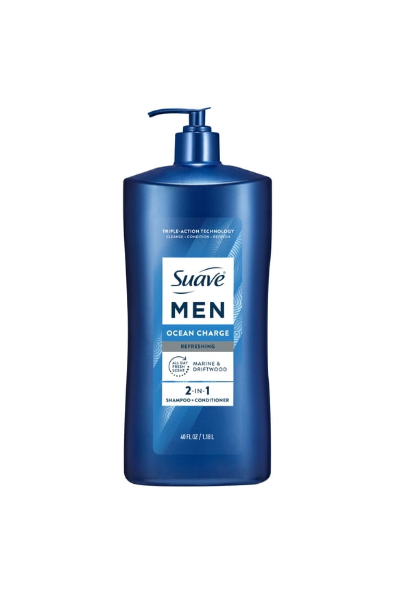 Men Ocean Charge 2-in-1 Refreshing Shampoo & Conditioner with Pro Vitamin B5, 40 FL OZ Pump