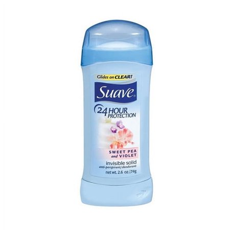 Suave Naturals Anti-Perspirant Deodorant Invisible Solid, Sweet Pea And Violet - 2.6 Oz, 3 Pack