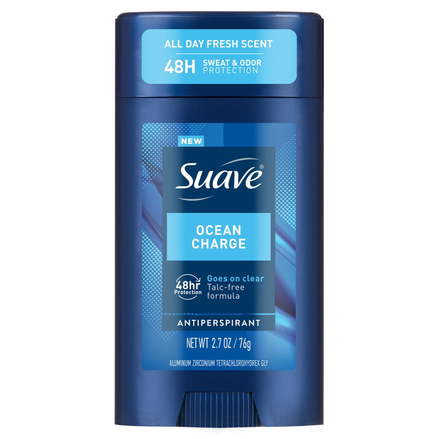 Suave Ocean Charge Mens Antiperspirant Deodorant, Marine & Driftwood Scent, 48-Hour Protection, 2.7 oz
