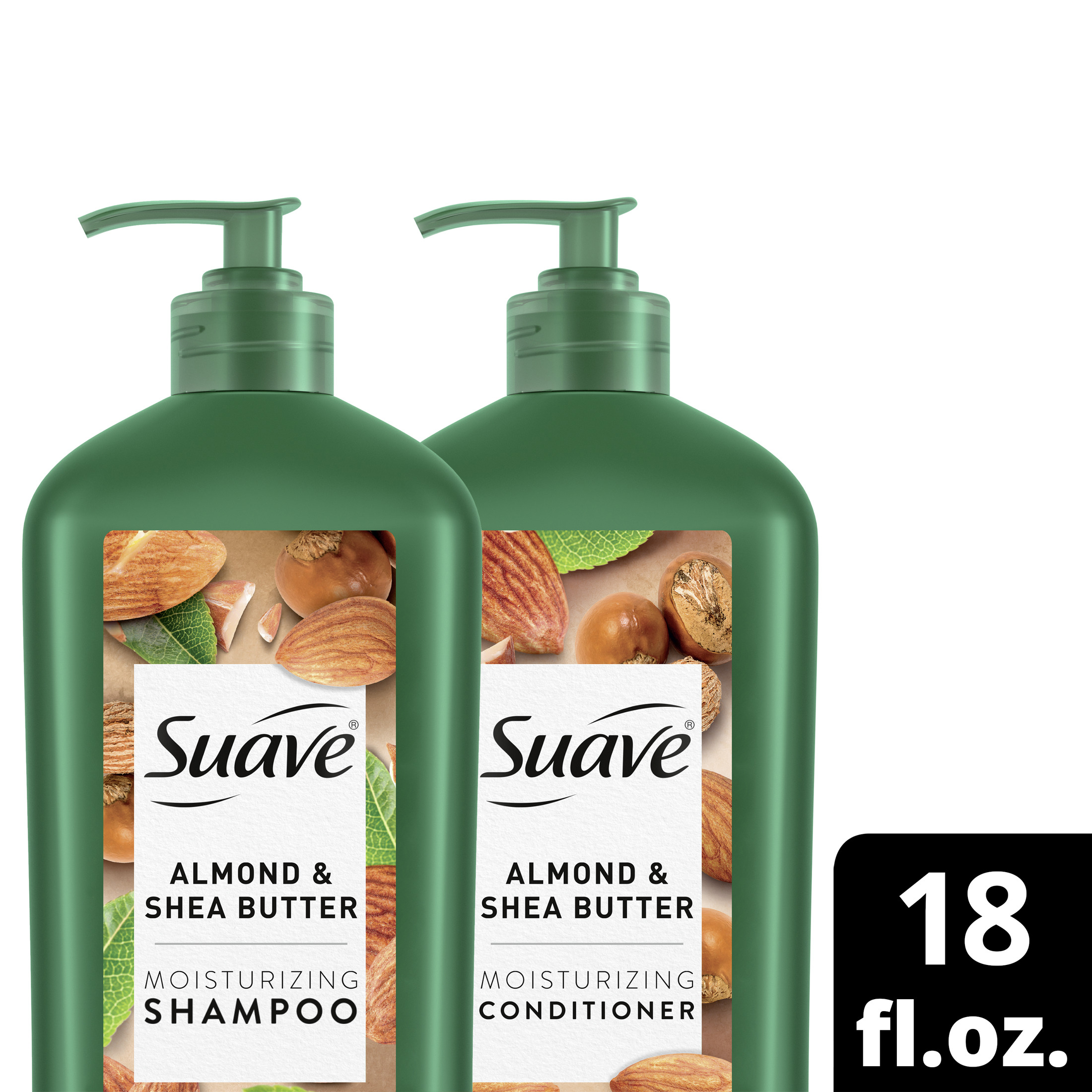 Suave Professionals Almond and Shea Butter Moisturizing Shampoo and Conditioner Paraben-free and Dye-free for Dry Hair 18 oz, 2 Count - image 1 of 13
