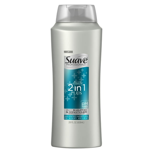 Suave Professionals Clarifying Moisturizing Daily Plus 2 in 1 Shampoo and Conditioner, 28 fl oz