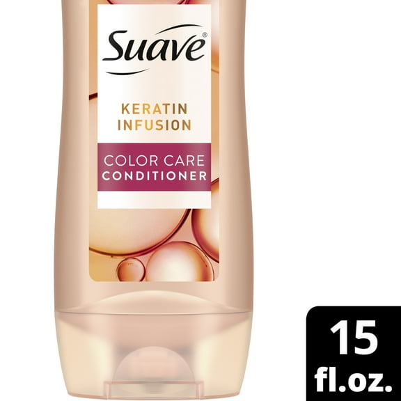 Suave Professionals Frizz Control Color Protection Daily Conditioner with Keratin, 15 fl oz