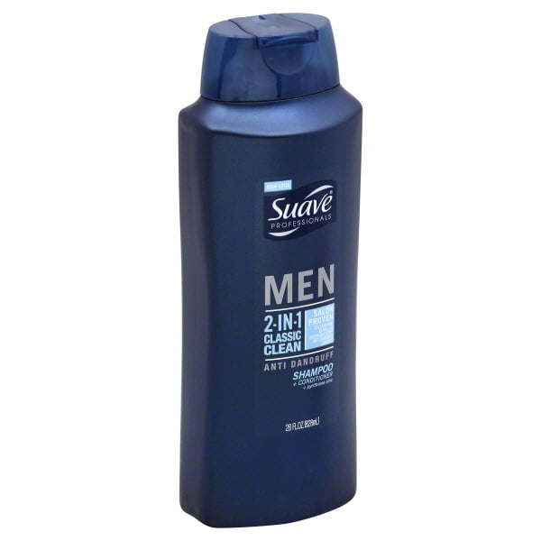 Suave Men Anti-Dandruff 2-in-1 Shampoo & Conditioner, Classic Clean, 28 Oz