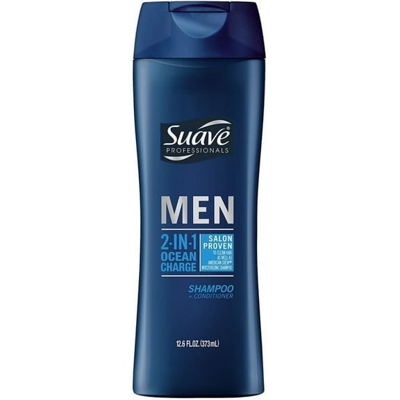 Suave Professionals Men 2-in-1 Shampoo + Conditioner, Ocean Charge 14.50 oz (Pack of 6)