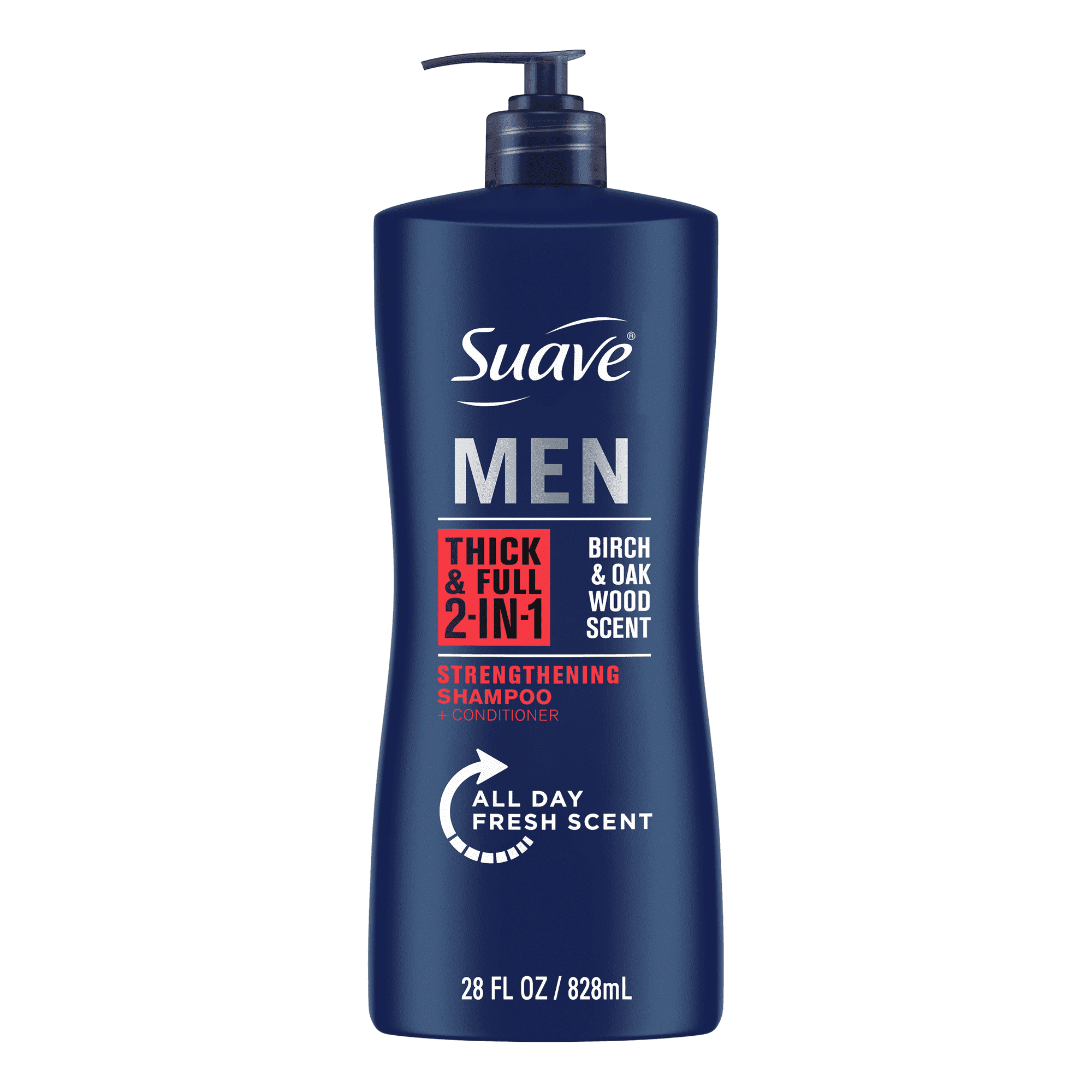 Suave Professionals Men 2-in-1 Shampoo & Conditioner, Thick & Full, 28 fl oz - 4 Count