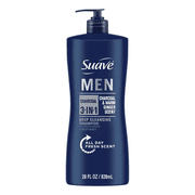 Suave Professionals Men 3-in-1 Shampoo, Conditioner & Body Wash, Charcoal, 28 fl oz