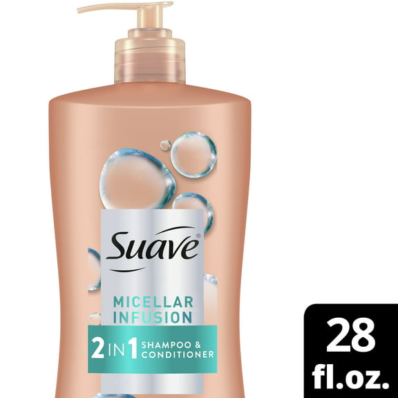 Suave Professionals Micellar Infusion 2-in-1 Shampoo & Conditioner, Moisturizing, 28 fl oz