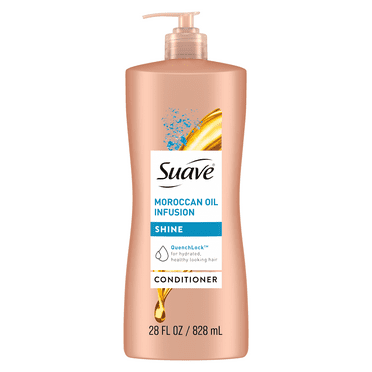 Suave Professionals Moroccan Oil Infusion Conditioner with Pump, Shine Enhancing, 28 fl oz