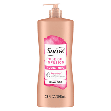 Suave Professionals Rose Oil Infusion Shampoo with Pump, Volumizing, All Ages, 28 fl oz