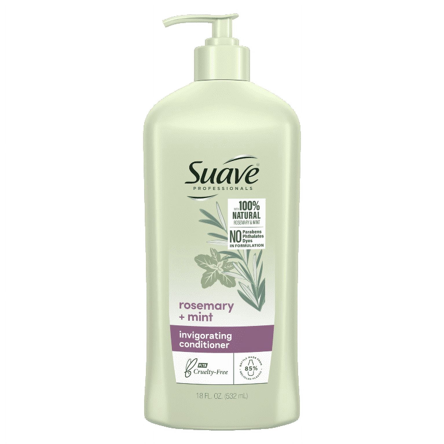 Suave Professionals Rosemary & Mint Invigorating conditioner with Pump dispenser - Free from dyes, parabens and phthalates & Cruelty-free 18 fl.oz