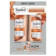 Suave Professionals Silk Protein Infusion Shampoo & Conditioner Set, Sleek & Smooth, 18 fl oz, 2 Pck