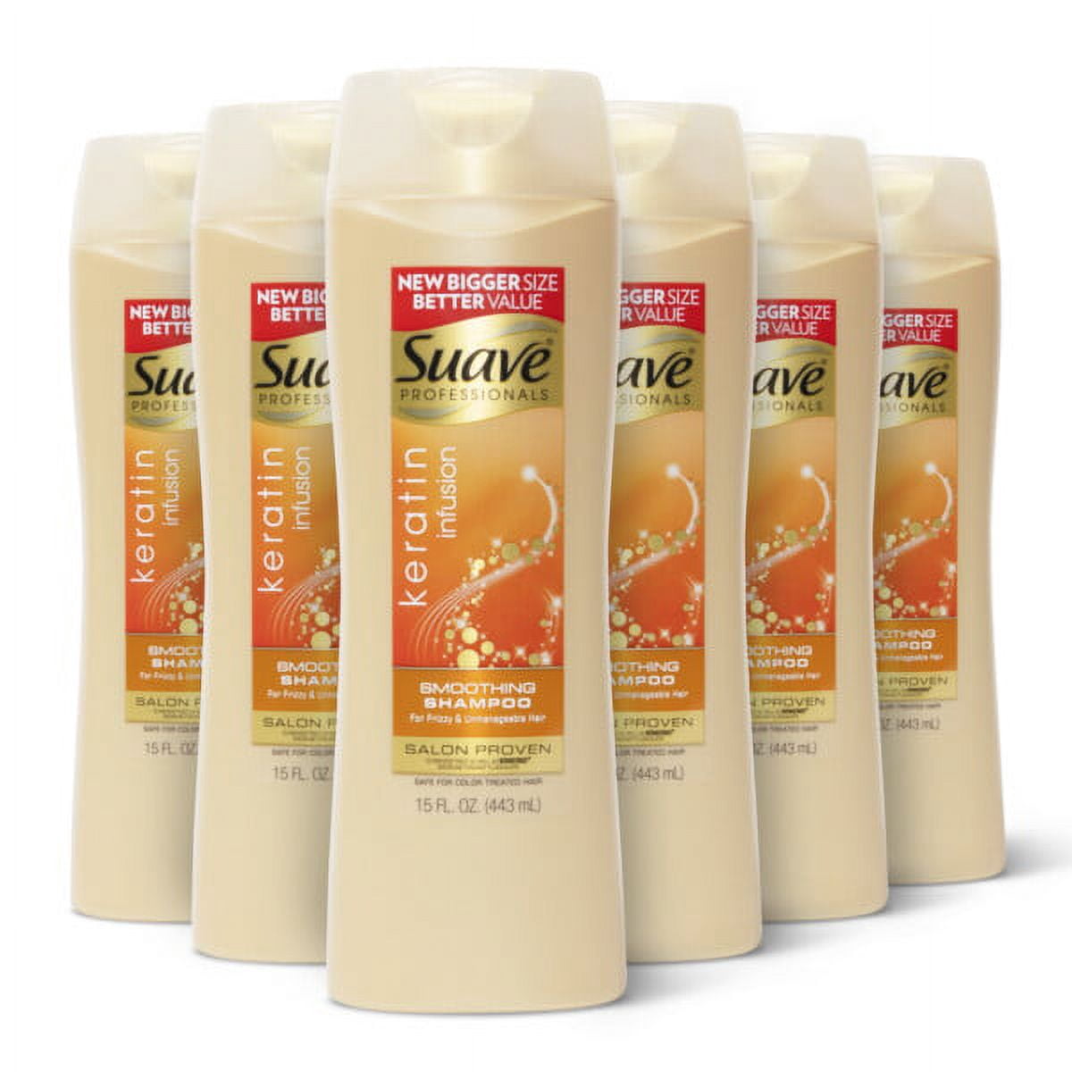 Suave Professionals Smoothing Shampoo Keratin Infusion, 15 oz, 6 Count