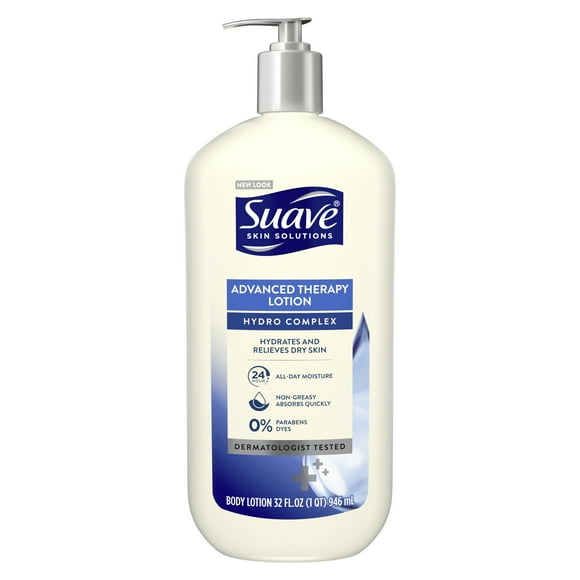 Suave Skin Solutions Moisturizing Body Lotion, Advanced Therapy, Dermatologist Tested for All Skin Types, 32 oz