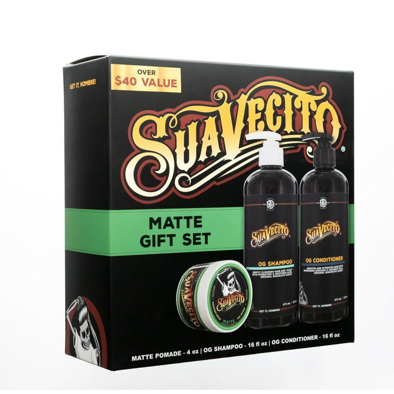 Suavecito 2026 Pomade 2個セット Suavecito Matte Finish Hair Care Gift Set, Medium Hold Matte