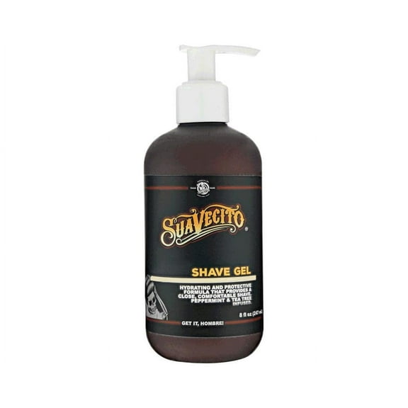 Suavecito Shave Gel 8 oz. Pump Bottle Hydrating & Skin Protective Formula Men's Grooming