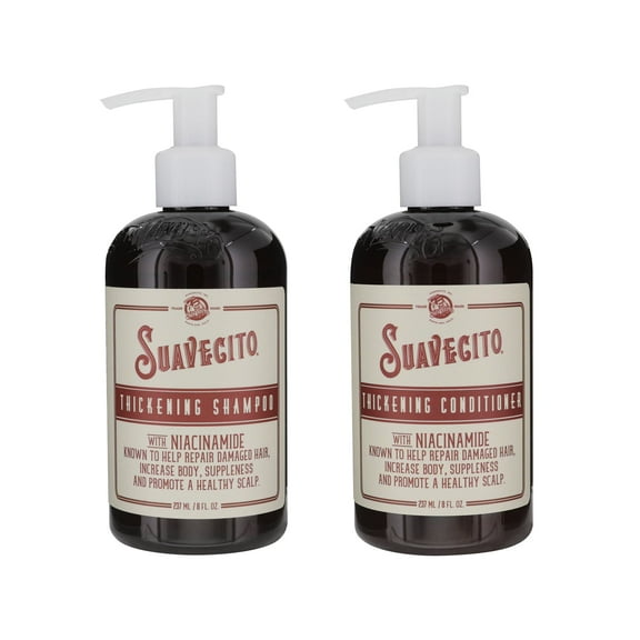 Suavecito Thickening Shampoo & Conditioner Set, with Niacinamide, 8 fl oz