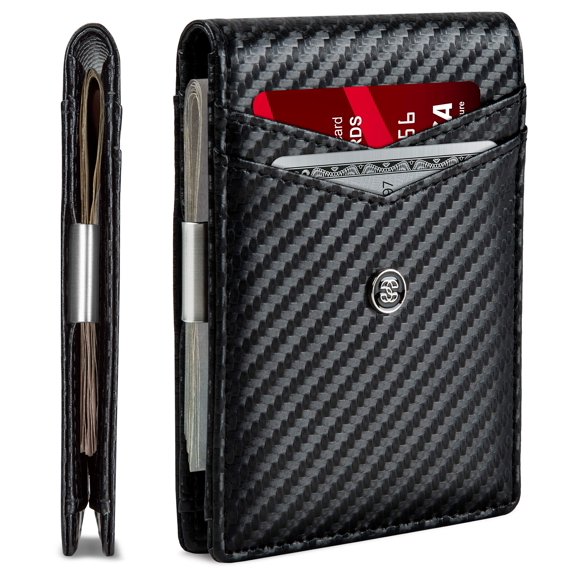 Suavell Slim Wallets for Men. Minimalist Bifold Wallet With Money Clip & ID Window. RFID Blocking Credit Card Holder Front Pocket Wallet, Gifts For Men - Husband Father On Birthday Anniversary. Y101