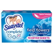 Suavitel Complete Dryer Sheets, Fabric Conditioner, Field Flowers, 70 Sheets