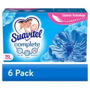 6 pack Suavitel Complete Dryer Sheets, Fabric Conditioner, Field Flowers, 70 Sheets