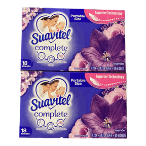 Suavitel Complete Fabric Softener Dryer Sheets Lavender 18 count, 2 Pack