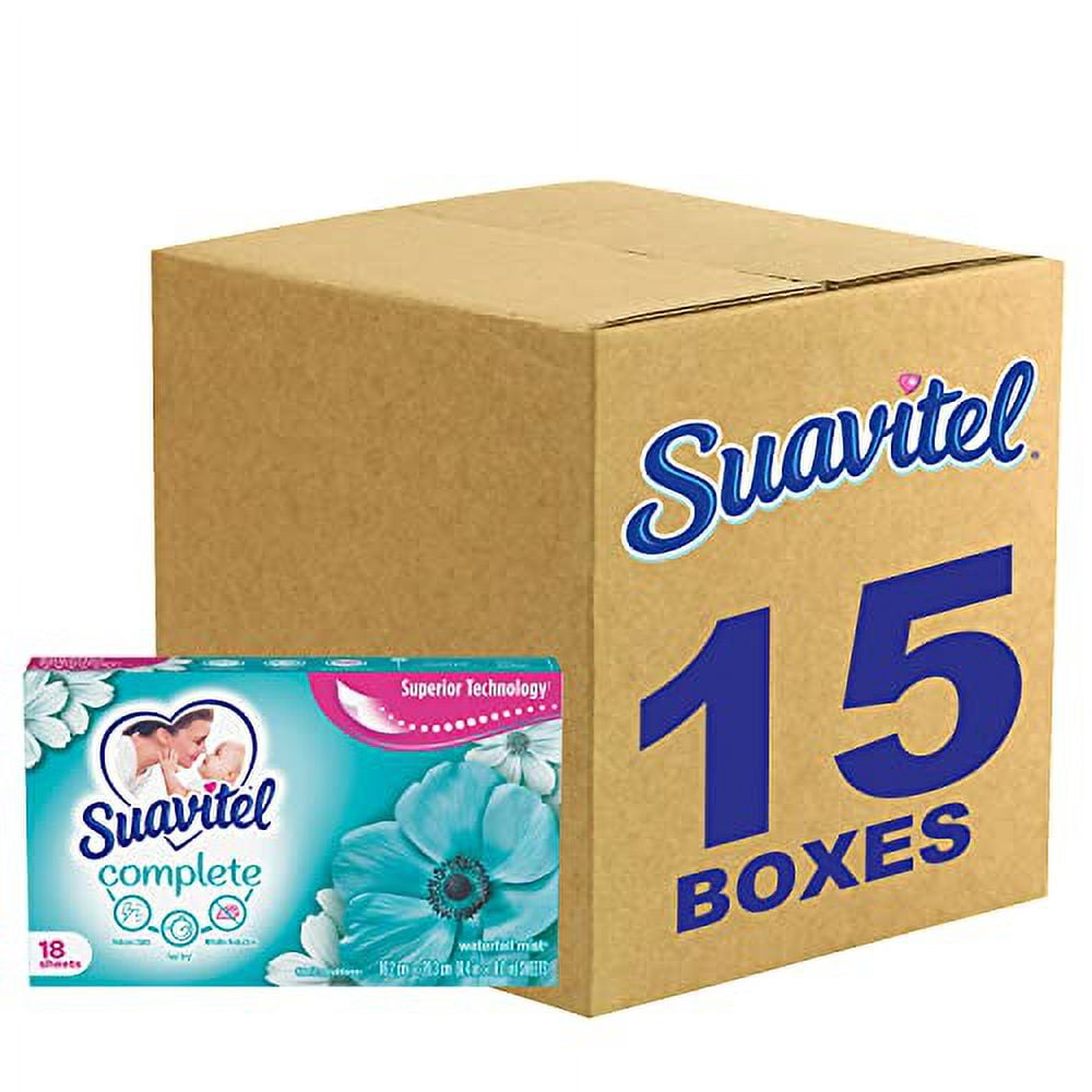 Suavitel Complete Fabric Softener Dryer Sheets, Waterfall Mist 15