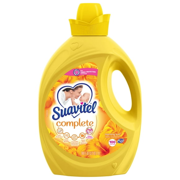Suavitel Complete Liquid Fabric Conditioner, Laundry Fabric Softener with Fabric Protection Technology, Morning Sun, 100 oz, Enough Liquid For 100 Small Loads