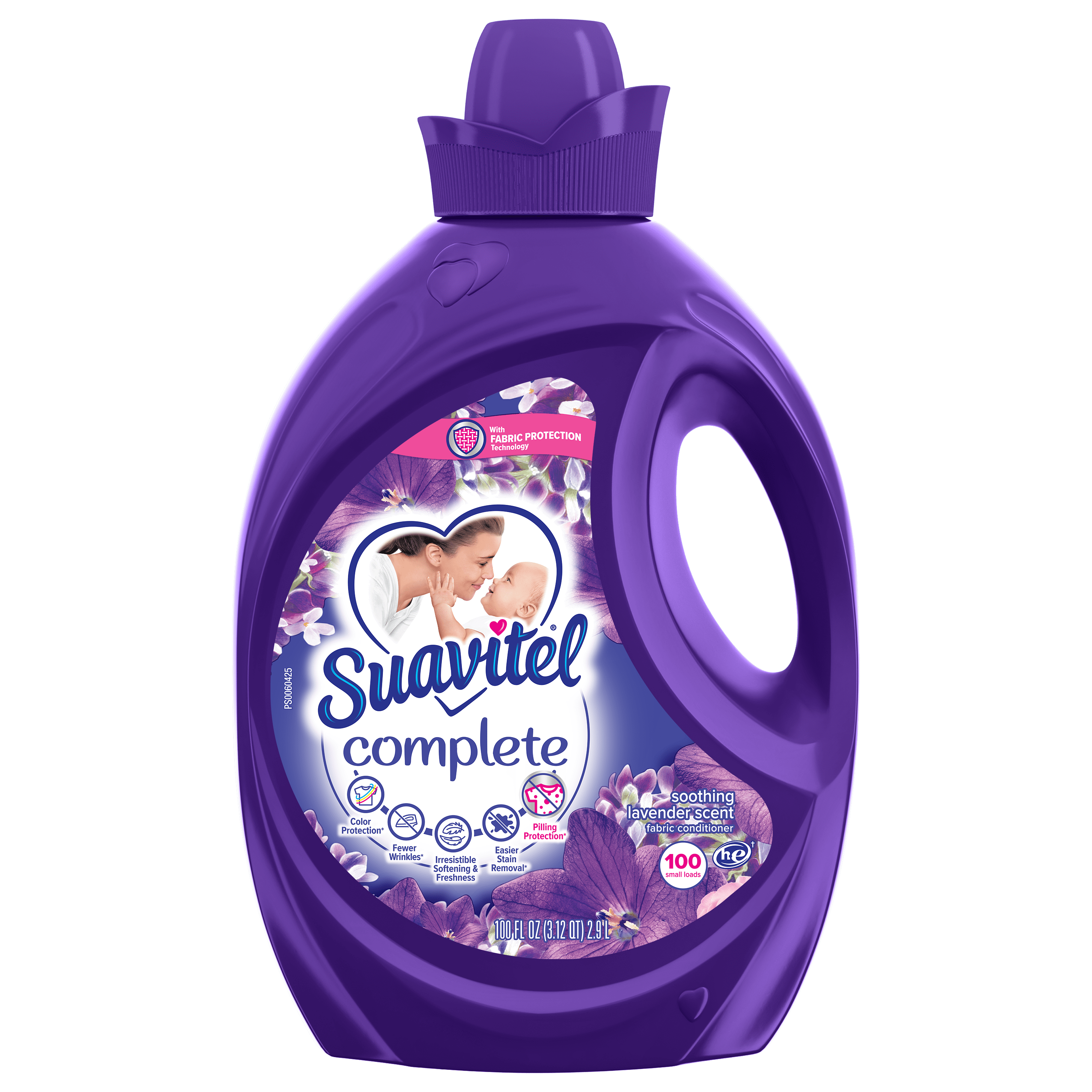 Suavitel Complete Liquid Fabric Conditioner, Laundry Fabric Softener with Fabric Protection Technology, Soothing Lavender, 100 oz, Enough Liquid For 100 Small Loads