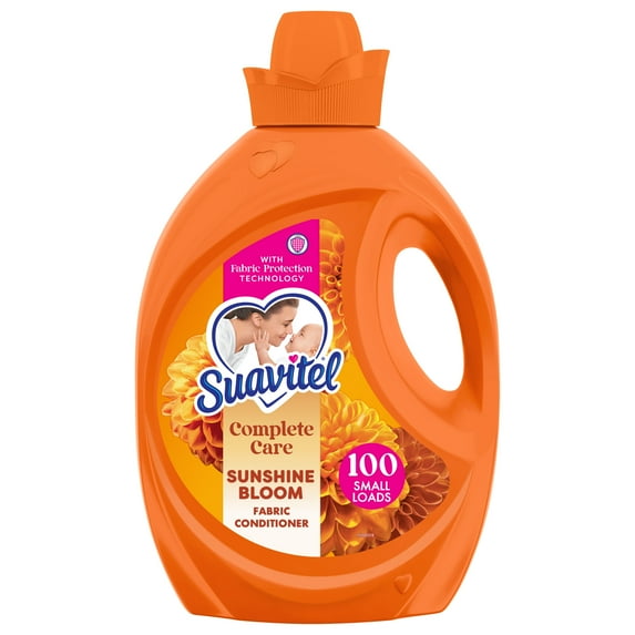 Suavitel Complete Liquid Fabric Softener, Fabric Conditioner, Sunshine Bloom Scent, 100 fl oz Bottle