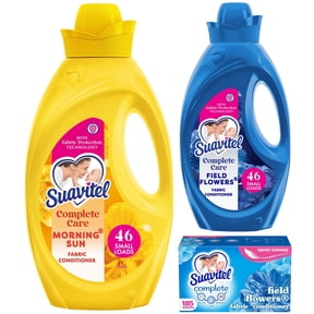 Suavitel Complete Scent Variety Bundle: Morning Sun and Field Flowers Liquid Fabric Softener, and Field Flowers Dryer Sheets
