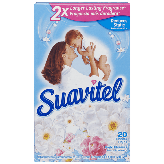 Suavitel Dryer Sheets, Field Flowers - 20 Count